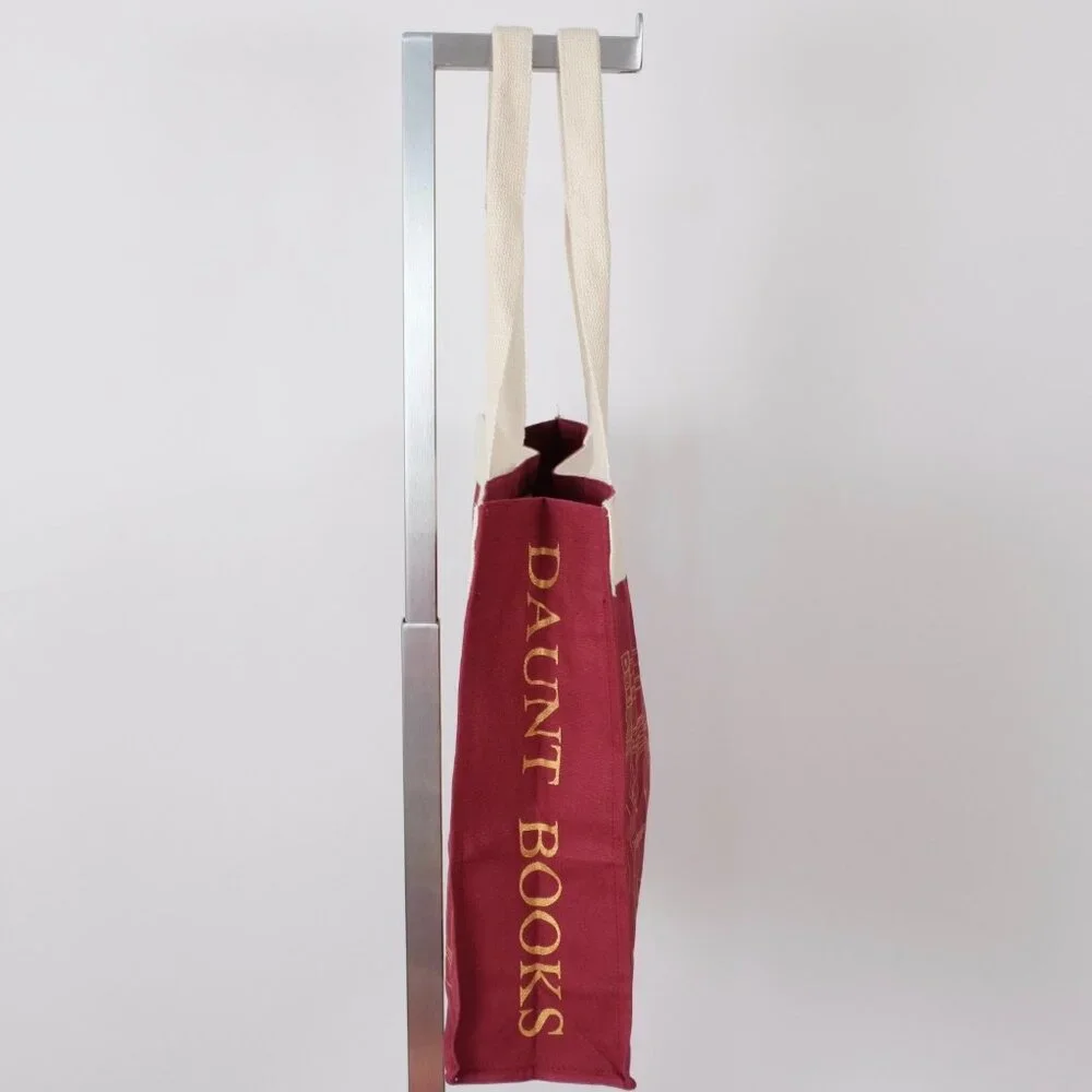 Daunt Books London tote bag US seller ready to ship red gold foil canvas